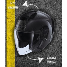 Shark Rs Jet Carbon Ikonik Güvenli Yarım Kask (Ece 22.06) (Dar Kalıp)