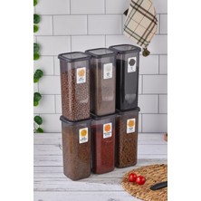 6 Adet Jumbo Boy Bold Vakumlu Kare Saklama Kabı 1900ML