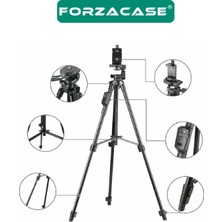 Forzacase 150 cm Bluetooth Kumandalı Profesyonel Kamera Dslr Telefon Tutuculu Çantalı Tripod - FC813