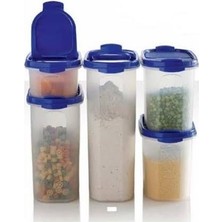 Tupperware Oval Set Lacivert Beşli Bakliyat Saklama Kabı