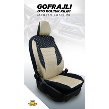 Modern Garaj Peugeot, Bipper, Partner, 106, 107, 206, 207, 208, 306, 307 Uyumlu Ön Arka Tam Set Gofrajlı Oto Koltuk Kılıfı Seti