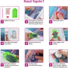 DIY 5d Elmas Taş Işleme Kiti Tablo 21 x 25 cm Vazodaki Çiçekler Desen