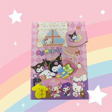 Tüftürük Kuromi My Melody Çizgili Kareli Not Defteri