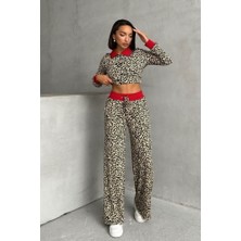 Topshow Bluz-Leopar Desenli Şıkt-Shırt