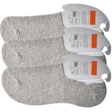 Gri Erkek Babet Çorap 3 Çift