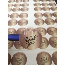 packmira etiket&ambalaj Sticker Kuşe (4X4CM) 48 Adet - Thank You-