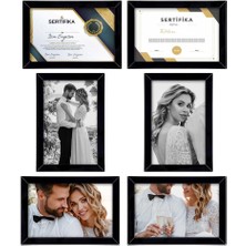 6 Adet 21X30 Çerçeve - Mdf A4 Çerçeve - Çoklu Fotoğraf Çerçevesi - Diploma Çerçevesi - Sertifika