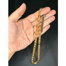 Ateş Kehribar Tesbih Kapsül Kesim Bej Rengi 11MM x 7mm T-535