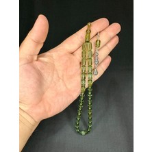 Ateş Kehribar Tesbih Kapsül Kesim Yeşil Renk 11MM x 7mm T-537