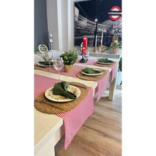 Pamuk Keten Mini Pötikare Dertsiz Kırmızı Kısa Runner Yılbaşı Runner