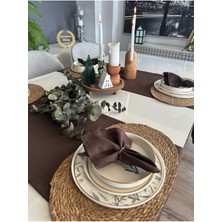 Decamor Home Pamuklu Leke Tutmaz Kahverengi Kısa Runner