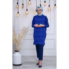 Misswhence Triko Tunik MISS222 Saks Mavi