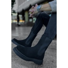 Deridün Yıldız Shoes CH223 Srt Alaska Süet Erkek Bot Sıyah