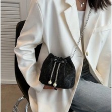 Trendy Chic Siyah Taşlı Şık Kadın Çanta