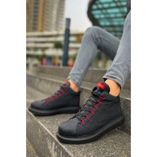 Deridün Yıldız Shoes CH111 Gst Milano Erkek Bot Sıyah/kırmızı