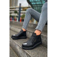 Deridün Yıldız Shoes CH133 Tst Coccodrillo Erkek Bot Sıyah