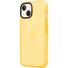 Casen Apple iPhone 13 Uyumlu Telefon Kılıf Premium Sarı Kaplama Koruyucu Darbe Önleyici Çerçeveli