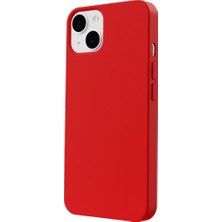 Casen Apple iPhone 13 Uyumlu Telefon Kılıfı Kadife Iç Yüzey Lansman Kırmızı