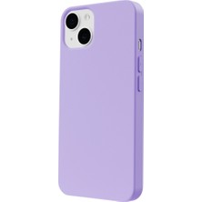 Casen Apple iPhone 14 Uyumlu Telefon Kılıfı Kadife Iç Yüzey Lansman Lila