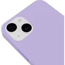 Casen Apple iPhone 14 Uyumlu Telefon Kılıfı Kadife Iç Yüzey Lansman Lila