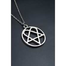 Heartagram  Gümüş Kaplama Unisex Düz Zincir Kolye kod 755