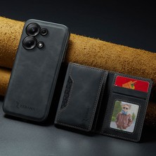Zebana Xiaomi Redmi Note 13 4g Uyumlu Kılıf Zebana 2in1 Elite Class Cüzdanlı Deri Kılıf Siyah