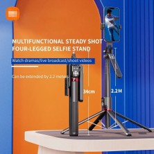 Asfal 220 cm Çift Uzaktan Kumandalı Alüminyum Tripod Telefon, Kamera, Işık ve Gopro Uyumlu Selfie Çubuğu