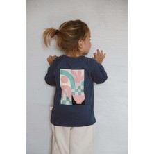 Ohlala Koala Indigo Sırt Baskılı Uzun Kollu T-Shirt