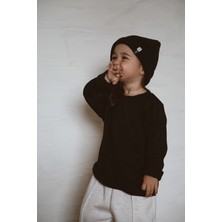 Ohlala Koala Siyah Sırt Baskılı Uzun Kollu T-Shirt