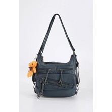 Ççs Kadın Sırt ve Omuz Çantası 17487 Mavi