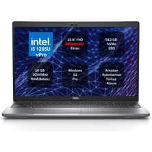 Dell Latitude 5530 Intel Core I7 1265U Vpro 16GB 512GB SSD 15.6" Fhd Dokunmatik Ekranlı Windows 11 Pro Taşınabilir Bilgisayar