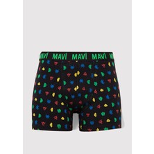 Mavi Baskılı Siyah Boxer 092259-900