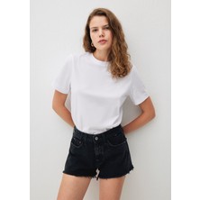 Mavi Rosie 90lar Yırtıklı Antrasit Jean Şort 1447481224