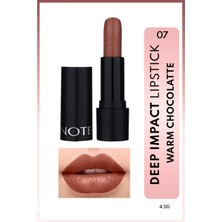 Note Deep Impact Lipstick 07 Warm Chocolatte Kremsi Dokulu Yarı Parlak Ruj - Kahverengi