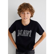 Mavi Mavi Logo Baskılı Siyah Tişört 6610030-900