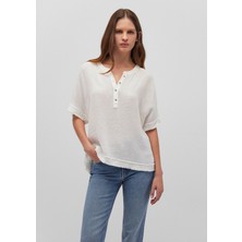 Kısa Kollu Beyaz Bluz 1210489-70057