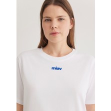Mavi Mini Miav Baskılı Beyaz Tişört 1612452-620