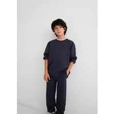 Organik Pamuklu Antrasit Basic Sweatshirt 6S10043-70087