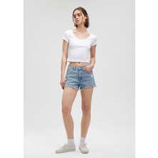 Mavi Rosie 90lar Yırtıklı Açık Mavi Jean Şort 1447487077