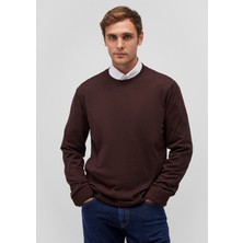 Mavi Kaşmir Karışımlı Kahverengi Kazak 0710186-88083