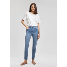 Star Kolej Kadın Indigo Mavisi Jean Pantolon Normal Kesim Dar Paça 101077-88122