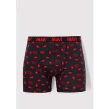 Mavi Biber Detaylı Siyah Boxer 0911631-900