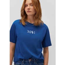 Mavi Mavi Logo Baskılı Lacivert Tişört 1611594-82625