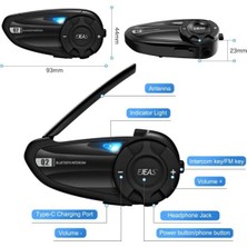 Ejeas Q2 Motosiklet Kaskı Bluetooth Interkom