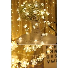 Patladı Gitti Dekoratif Aydınlatma Kar Tanesi LED Dizeleri 20'li  Pilli LED Yılbaşı Dekor