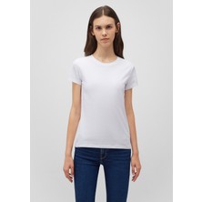 Mavi Stretch Beyaz Basic Tişört 162767-620