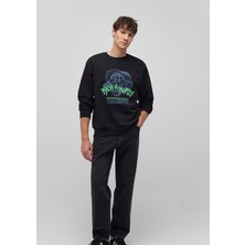Mavi Rick and Morty Baskılı Siyah Sweatshirt 0S10185-900