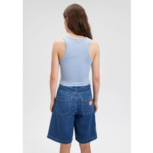 Mavi Indigo Turtles Baskılı Mavi Crop ATLET1612757-88105
