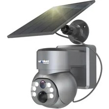 Uranıum ANP-PT4015BSW-S 4mp 3.6 mm Lens 15 mt Ir+ 15 mt Beyaz LED Çift Yönlü Konuşma IP65 Wifi Solar Kamera Gri Renk(Ubox)