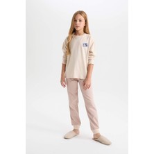 DeFacto Kız Çocuk Pijama Takım Disney Mickey & Minnie Uzun Kolu Üst Beli Lastikli Alt D3748A824AU